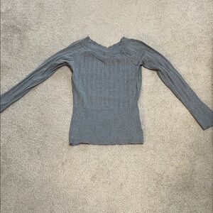 White House Black Market Gray Ribbed Sweater